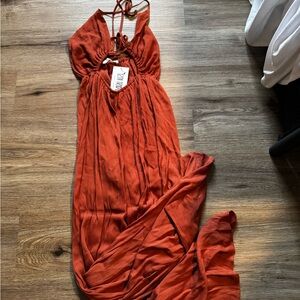 12th Tribe Orange Halter Jumpsuit Resort Wear